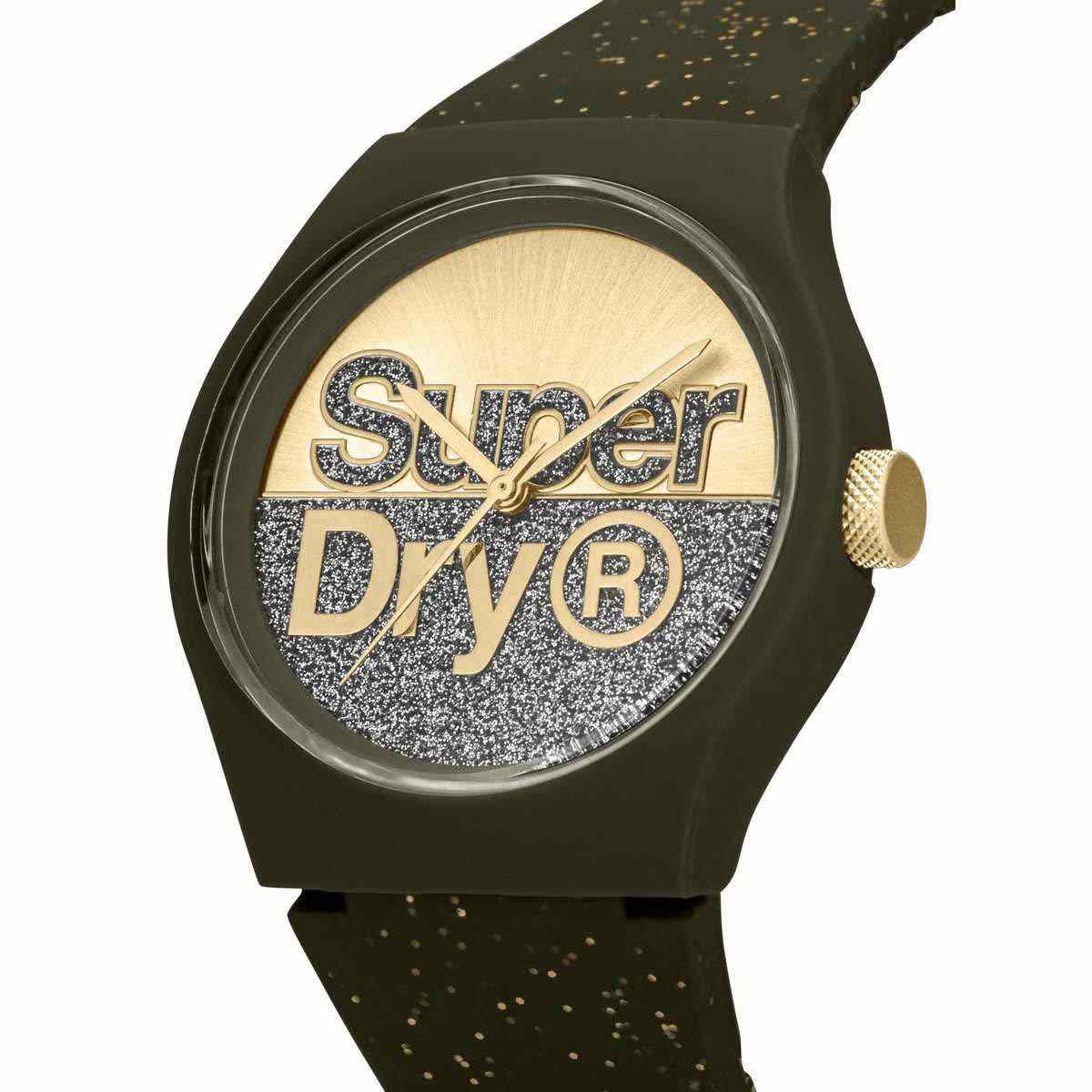Montre femme Superdry Urban Shine - cadran doré - bracelet vert