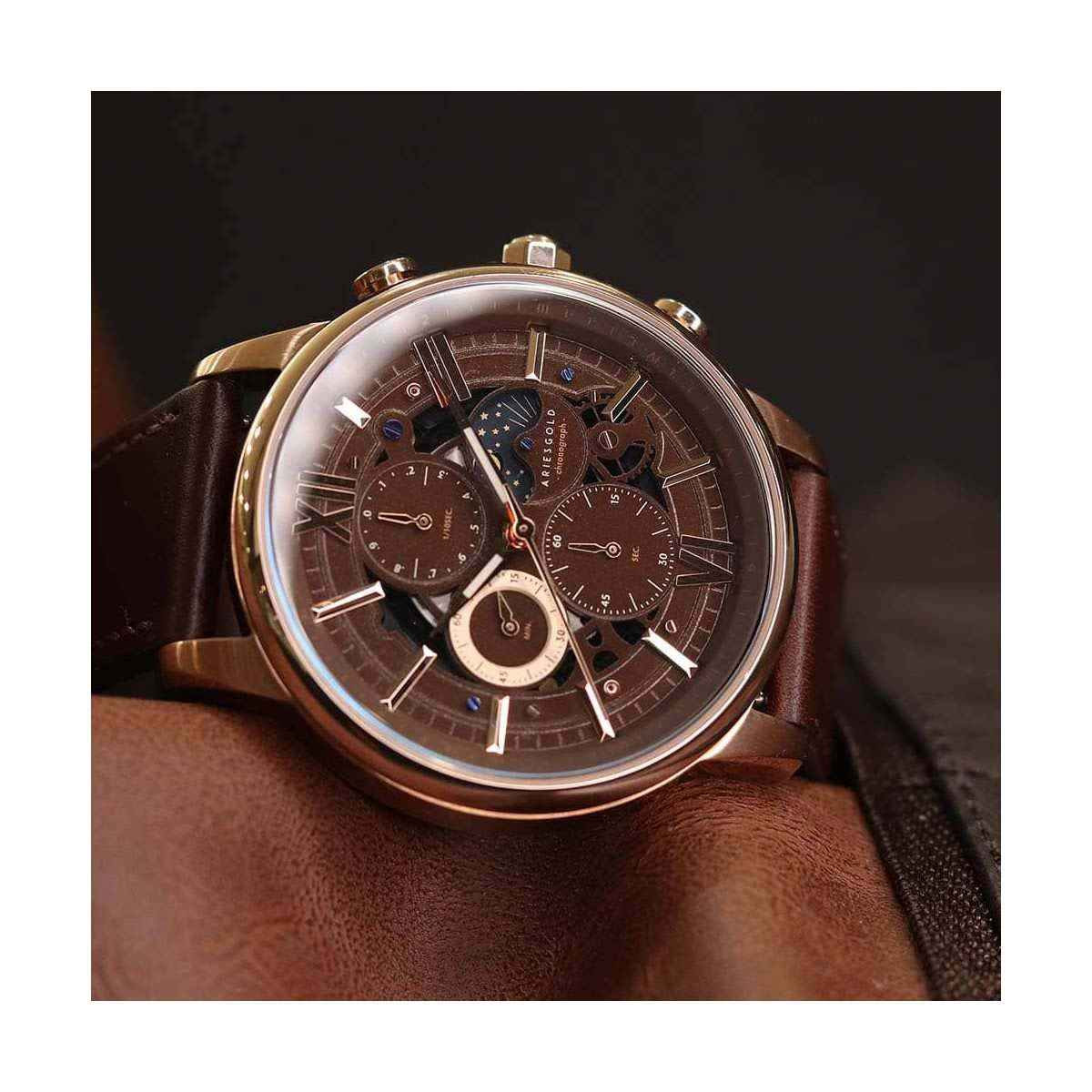 Montre Homme AriesGold Belfast Moon G 7013 RG-CF