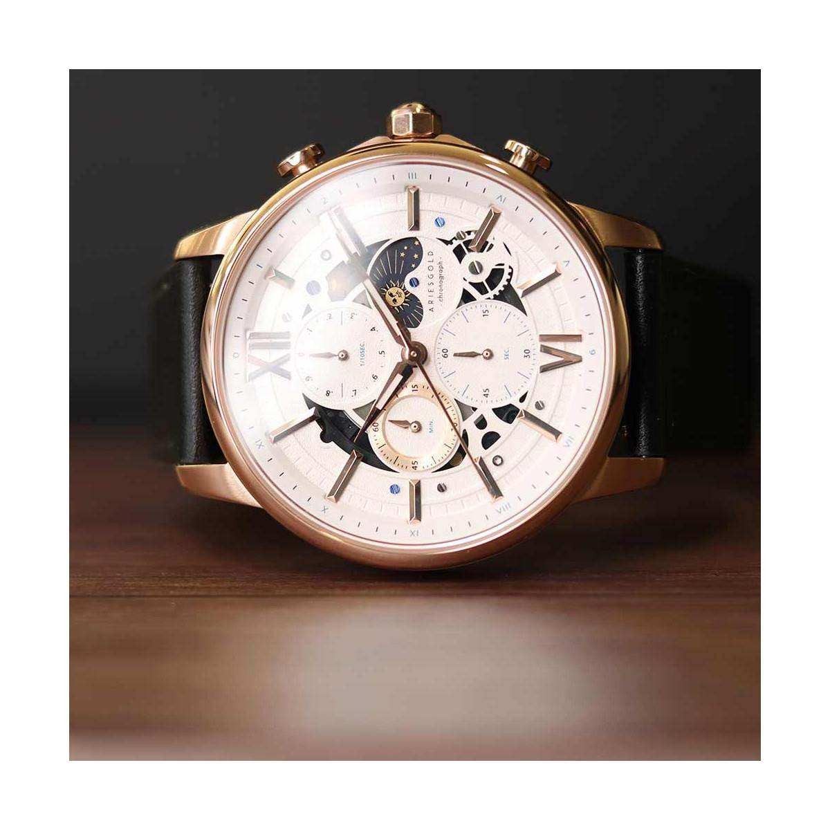 Montre Homme AriesGold Belfast Moon G 7013 RG-W