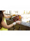 Bracelet manchette "BANGALORE" finition dorée simili cuir blanc