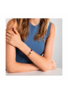 Bracelet ouvert "SAO PAULO" émail Rouge finition dorée