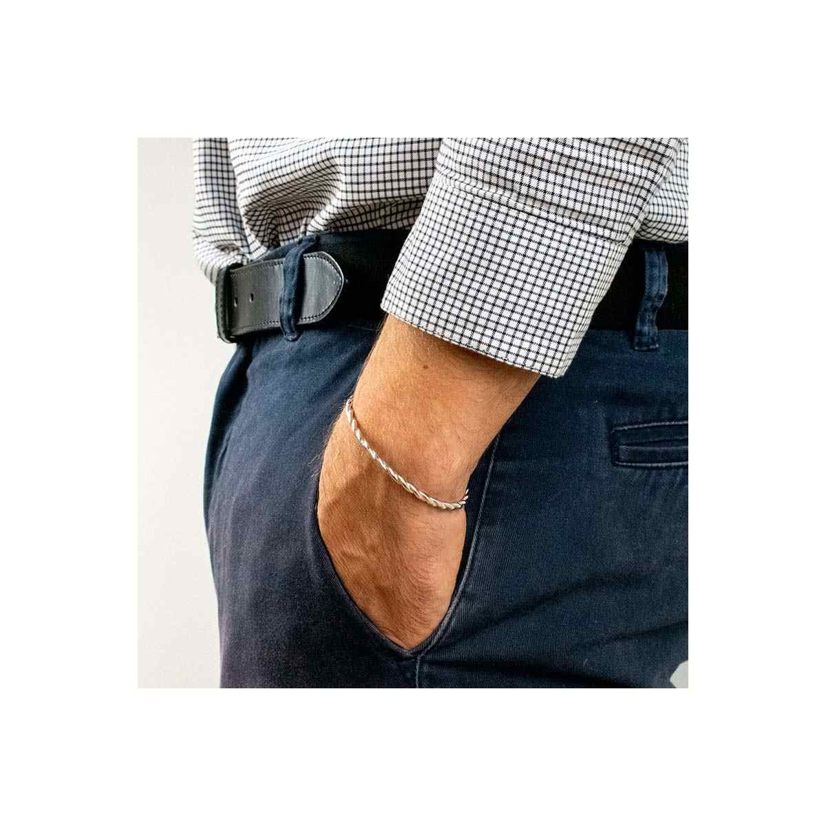 Bracelet jonc Homme CHEM en Argent massif 925 Bracelet Homme Argent 925/1000 "Astraeus"