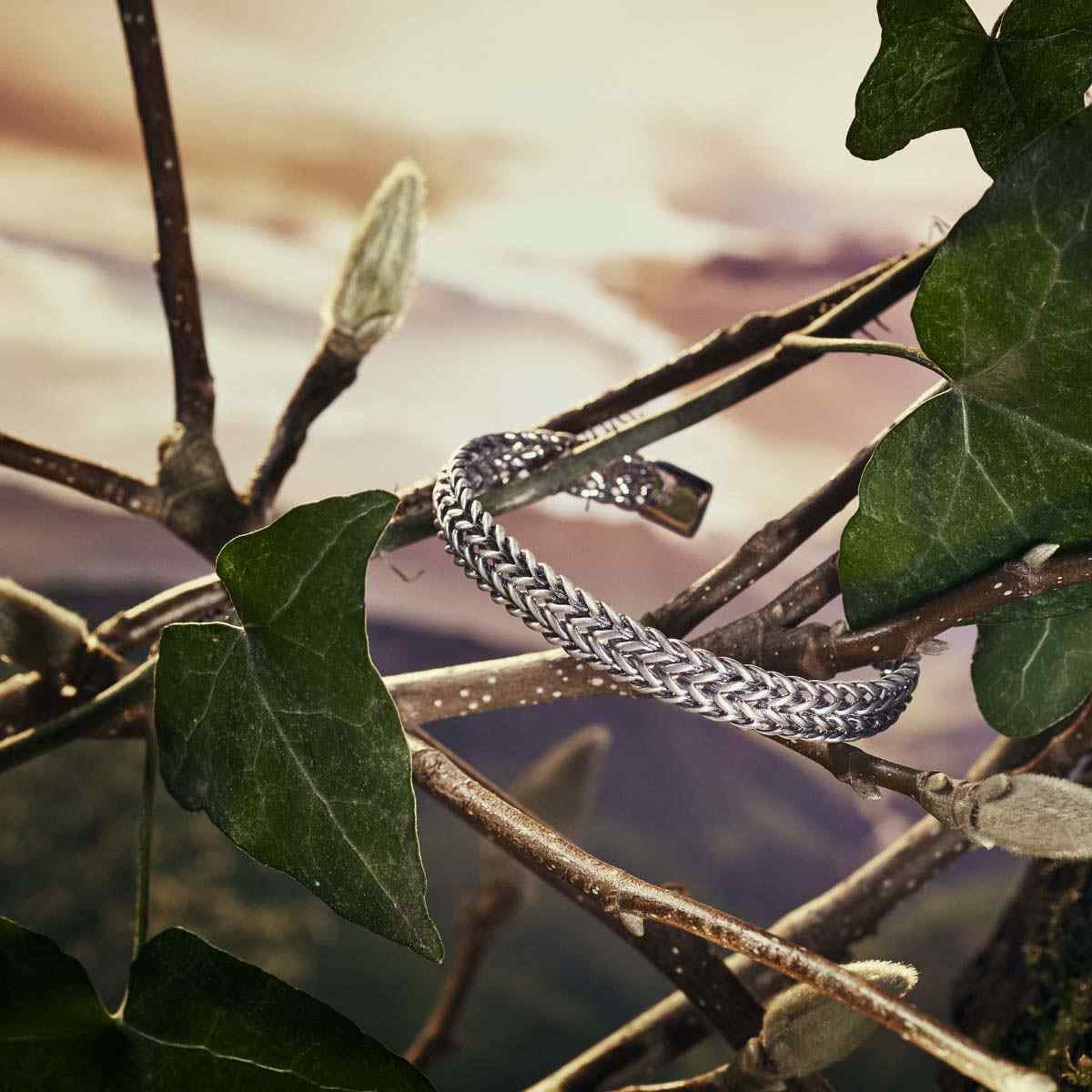 Bracelet jonc Homme AEDAN en Argent massif 925 Bracelet Homme Acier "Caelum"