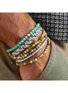 Bracelet Homme "ELIS" avec perles Turquoise et Argent 925