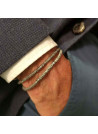 Bracelet Homme acier double tour gris "ALLOY BUTTON | Mes-bijoux.fr