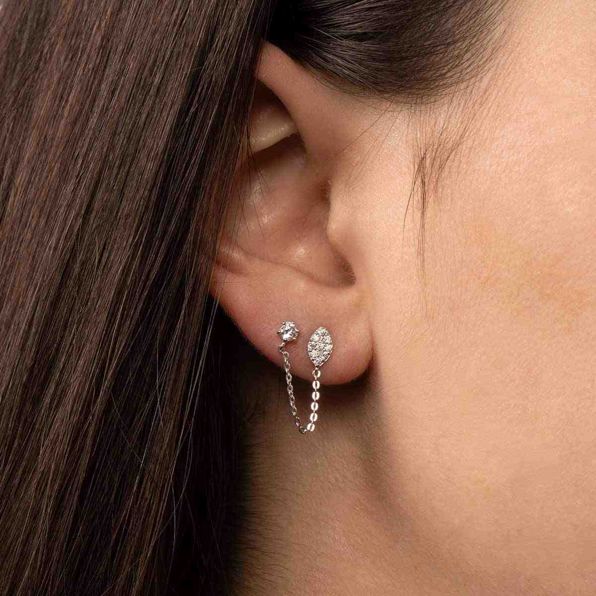 Boucle d'oreille "Princière" Or blanc Boucles d'oreilles "Inconditionnel" Or blanc