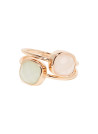 Bague "Jovanni" Quartz rose et Amazonite