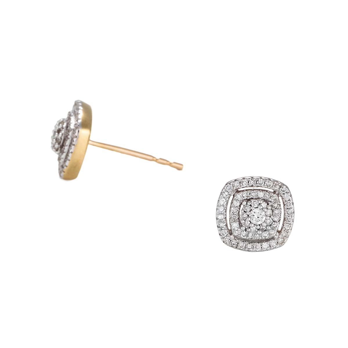 Boucles d'oreilles "Carré richesse" Or et Diamants Boucles d'oreilles "Carré richesse" Or et Diamants