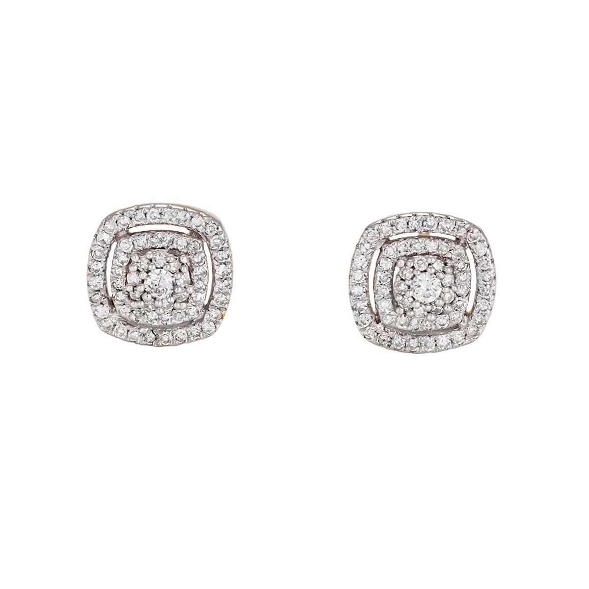 Boucles d'oreilles "Carré richesse" Or et Diamants Boucles d'oreilles "Carré richesse" Or et Diamants