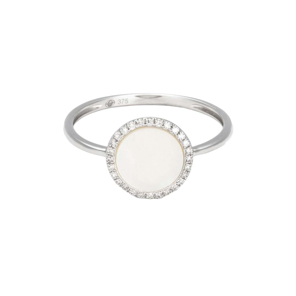 Bague "Nacre" Or blanc Diamants