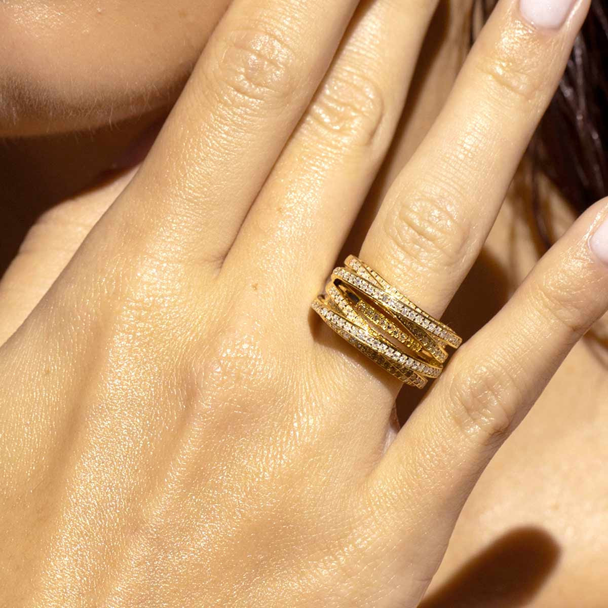 Bague "Athéna Lumineuse" Or jaune et Diamant
