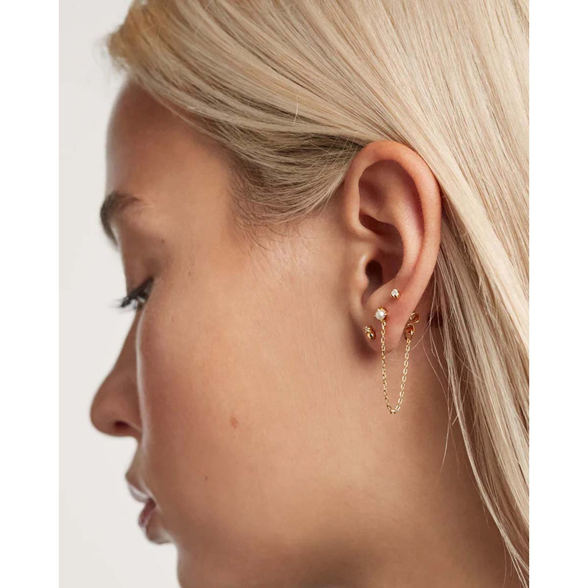 PDPAOLA Boucles d'Oreilles - Charlie Gold - en argent doré PDPAOLA Boucles d'Oreilles - Charlie Gold - en argent plaqué or - BU01-019-U
