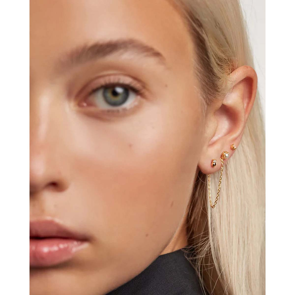 PDPAOLA Boucles d'Oreilles - Charlie Gold - en argent doré PDPAOLA Boucles d'Oreilles - Charlie Gold - en argent plaqué or - BU01-019-U
