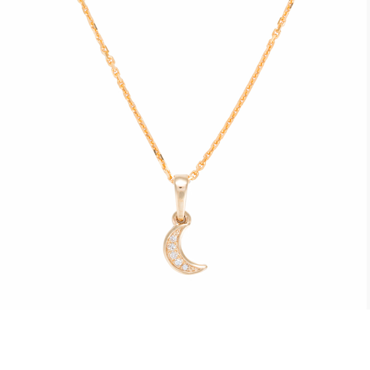 Pendentif "Diamond Moon" Or et Diamants Pendentif "Paris Lunaire" Or jaune et Diamant