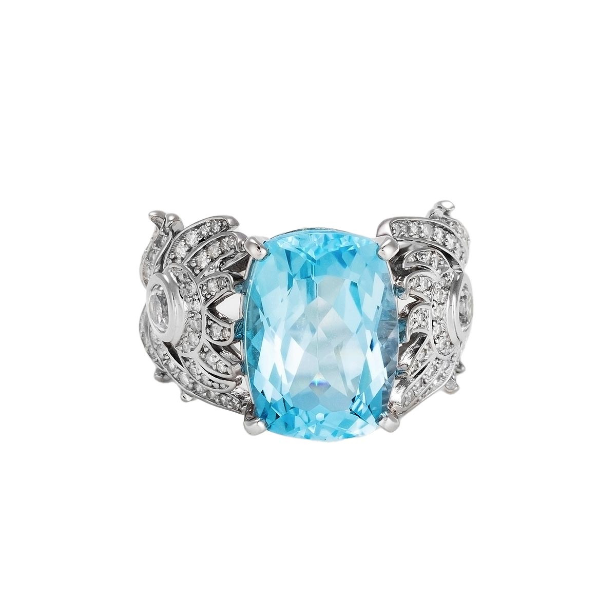 Bague "Raphaëlle" Or blanc et Topaze
