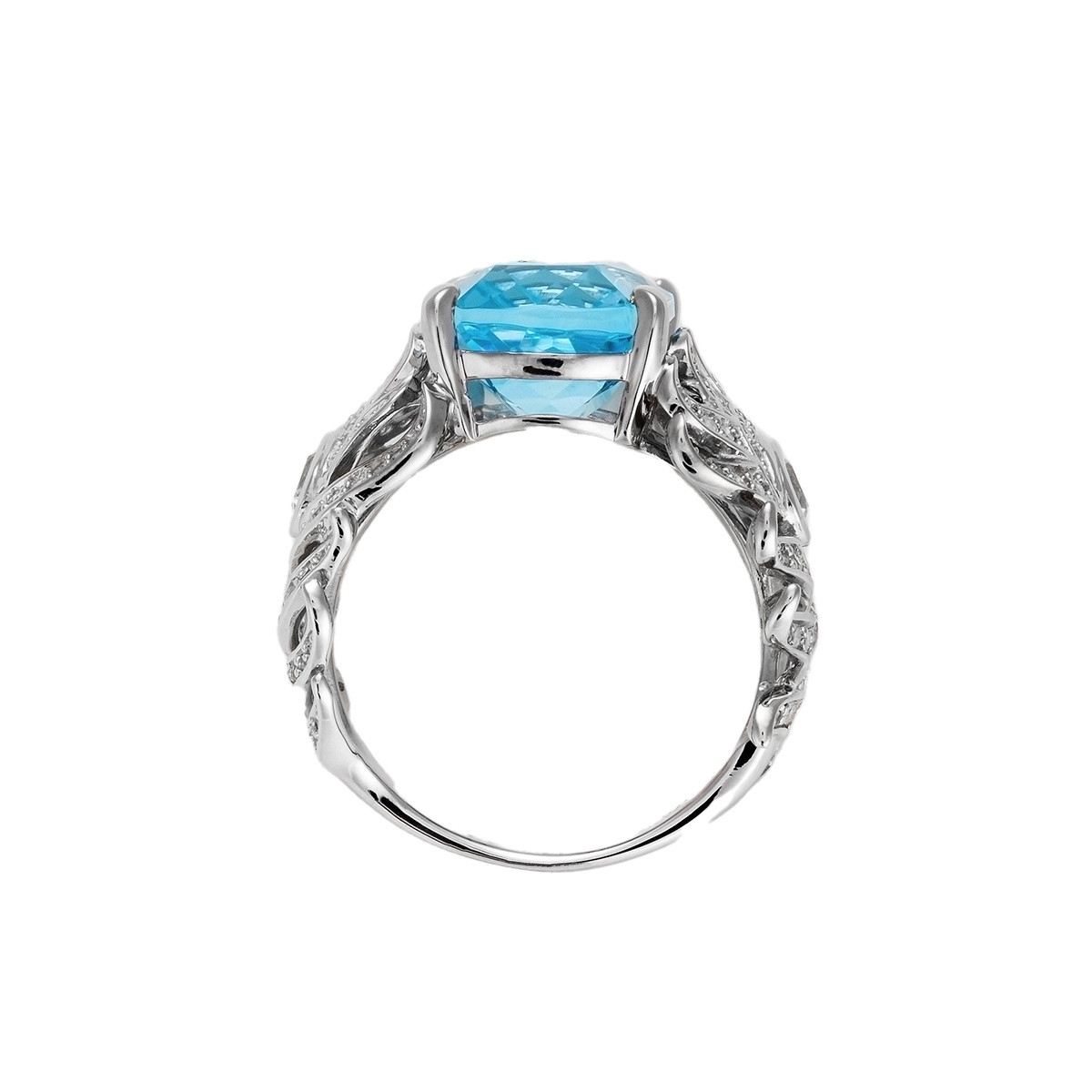 Bague "Raphaëlle" Or blanc et Topaze