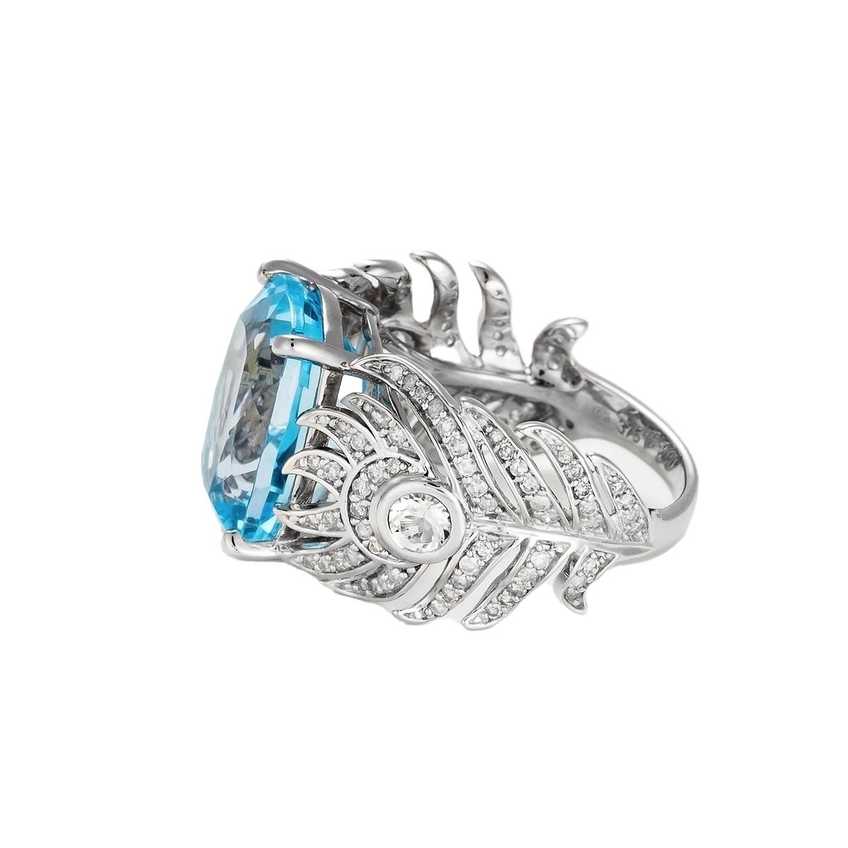 Bague "Raphaëlle" Or blanc et Topaze