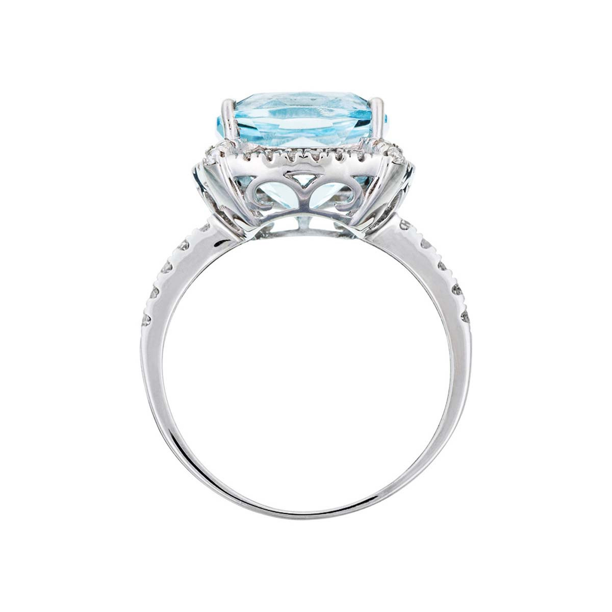 Bague "Élise" Or blanc et Topaze