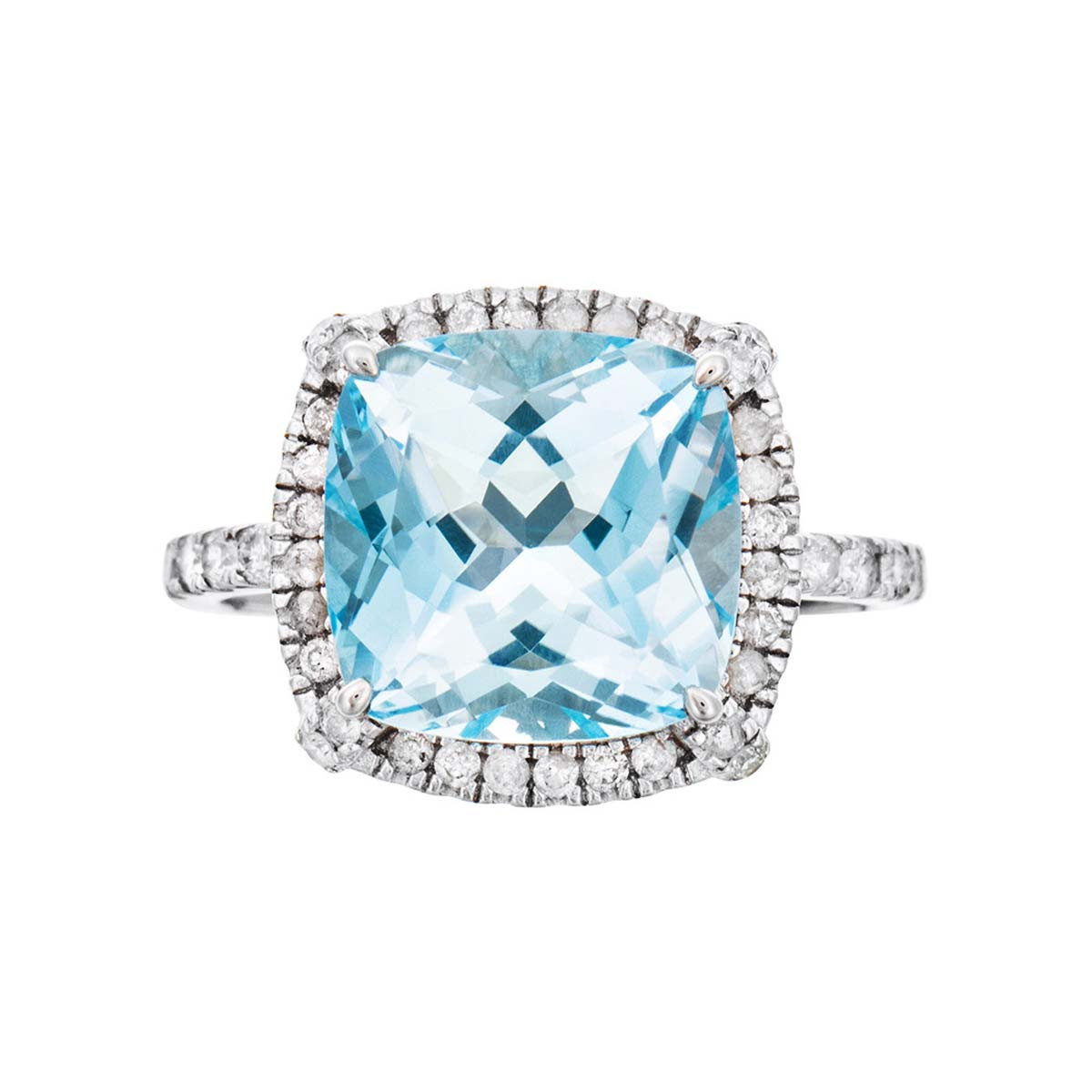 Bague "Élise" Or blanc et Topaze