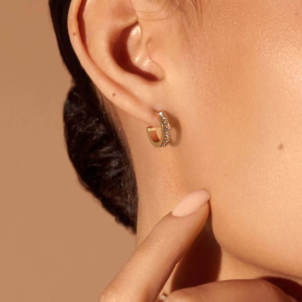Boucles d'Oreilles Rosefield "Crystal Hoops Gold" Boucles d'Oreilles Rosefield "Crystal Hoops Gold" - JECHG-J571