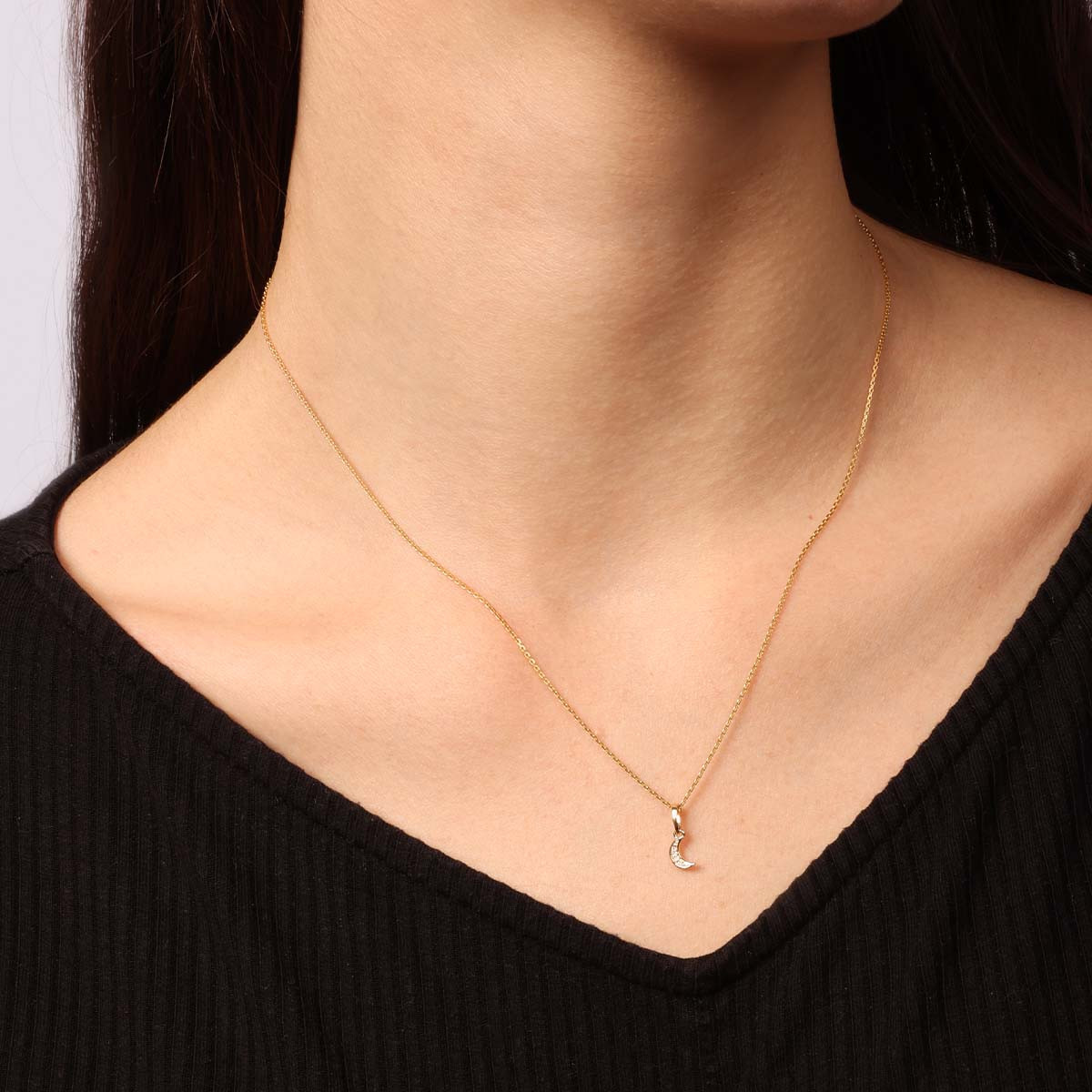 Pendentif "Diamond Moon" Or et Diamants Pendentif "Paris Lunaire" Or jaune et Diamant