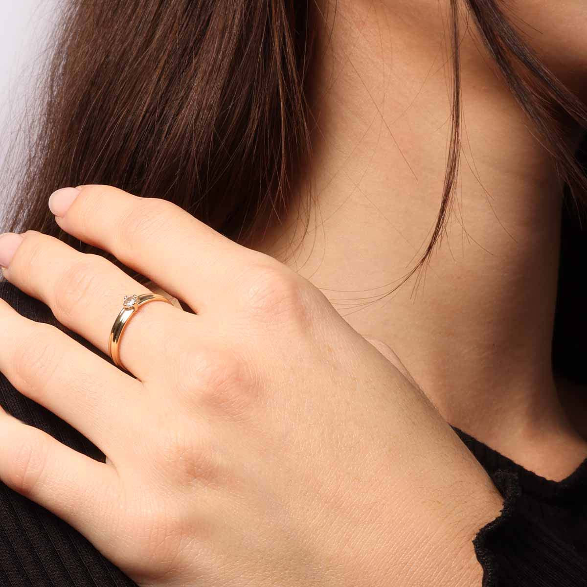 Bague "Dean" Or Jaune et Zirconium Bague "Brume" Or jaune
