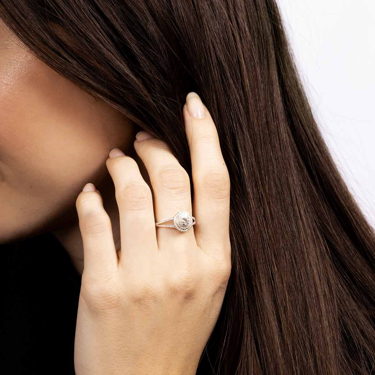 Bague "Darwin Topaze" Or blanc et Diamants Bague "Elora" Or blanc et Diamant