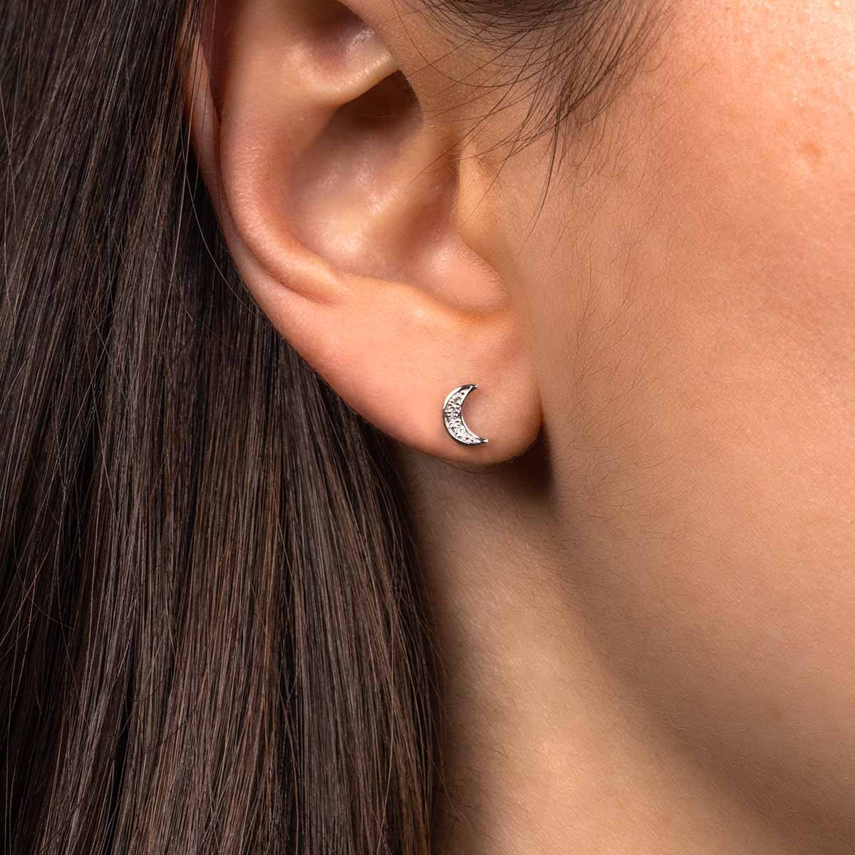Boucles d'oreilles "Diamond moon" Or et Diamants
