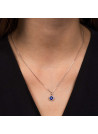 Pendentif Or Blanc et oxydes de zirconium"Bleu merveilleux" + chaîne argent offerte