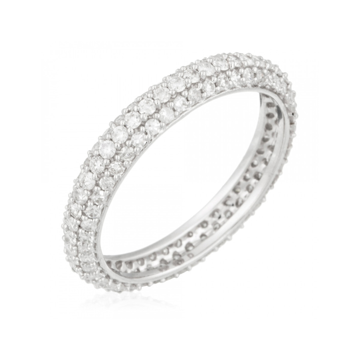 Bague Or Blanc 375/1000 "Tour complet merveilleux 1ct" Diamant 1ct/141 Bague "Ariane Exquise" Or blanc et Diamant