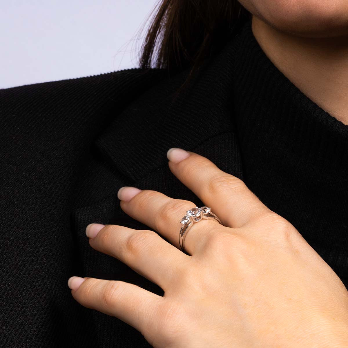 Bague "Bargny Topaze" Or blanc et Topazes Bague "Bargny Topaze" Or blanc et Topazes