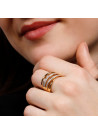 Bague "Méli-mélo" Or jaune et Diamants