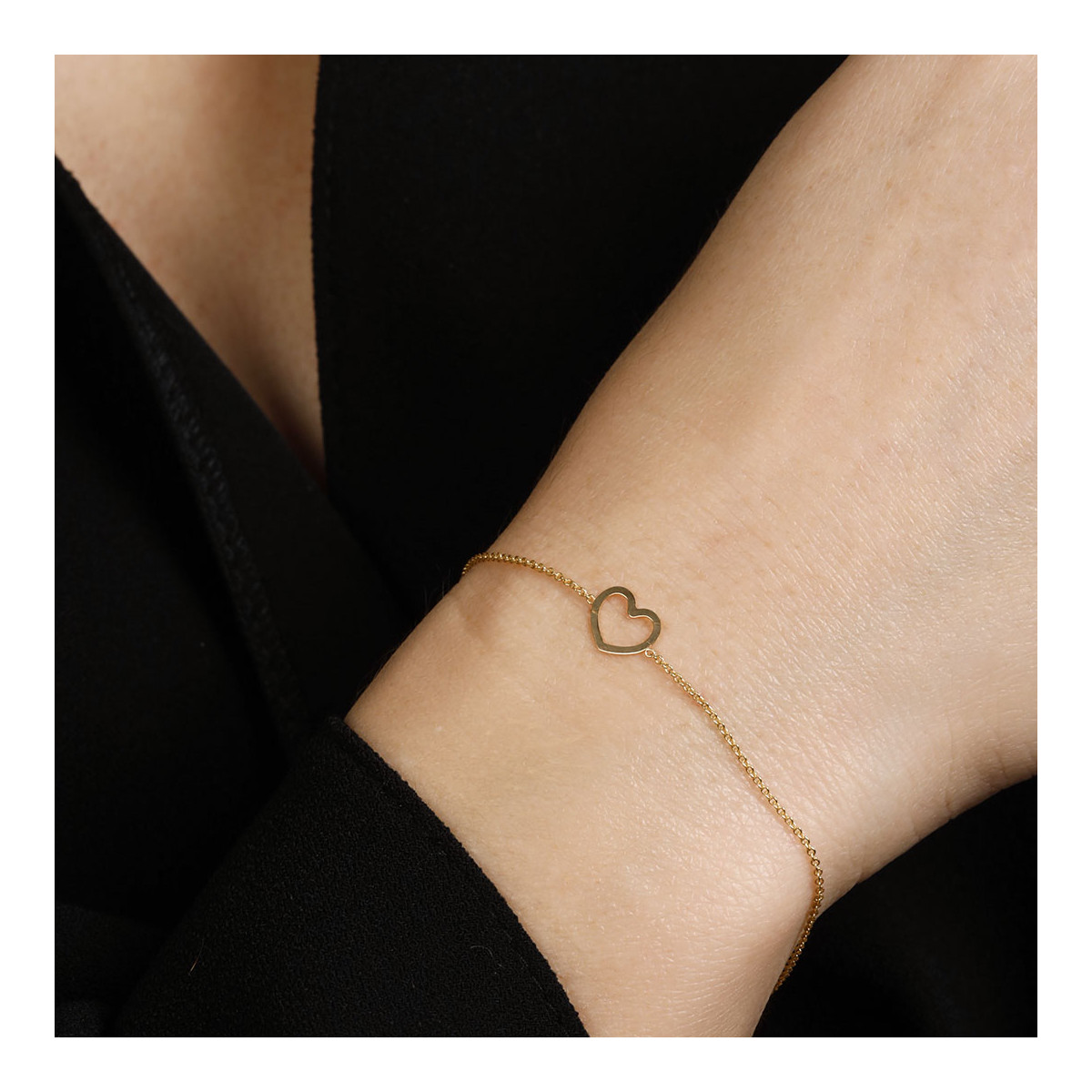 Bracelet femme en or jaune "CŒUR JOLI"