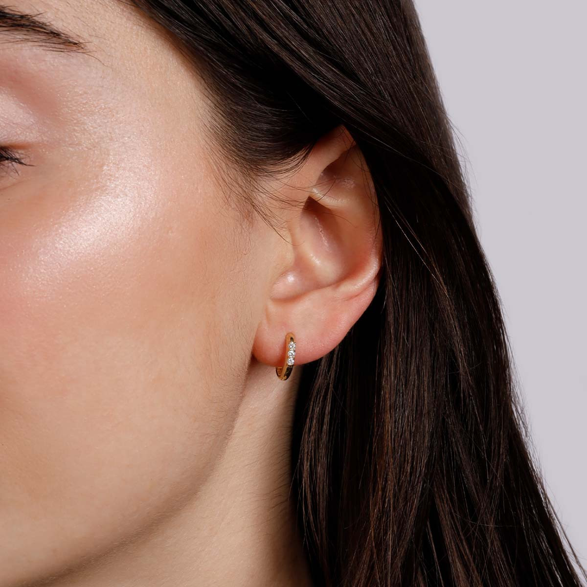 Boucles d'oreilles Or jauneet zirconium Boucles d'oreilles Or jaune et zirconium