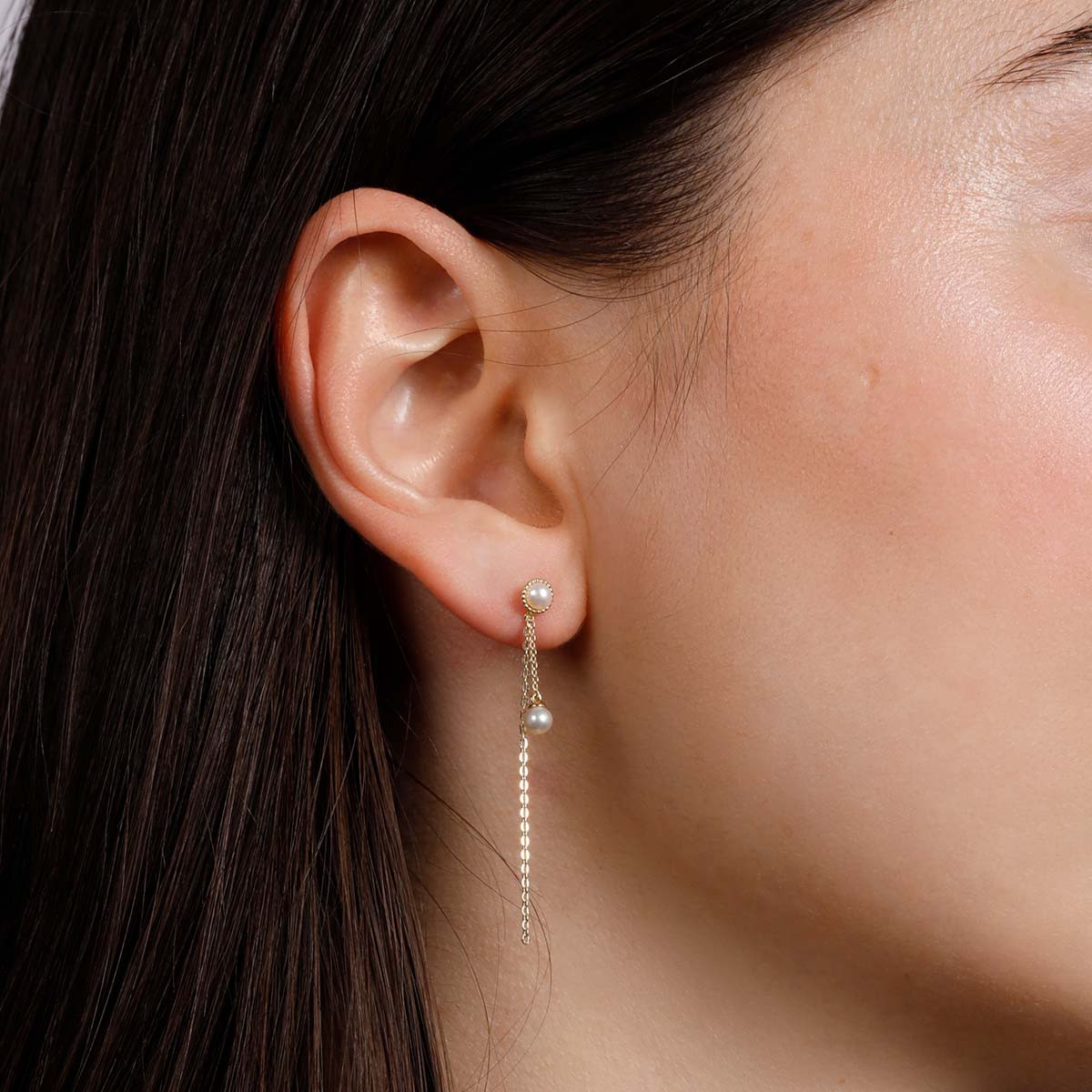 Boucles d'oreilles Or jauneet perles Boucles d'oreilles "Métamorphose" Or jaune
