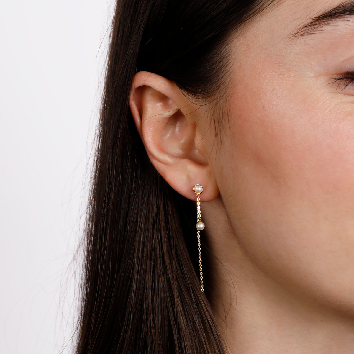 Boucles d'oreilles Or jauneet perles Boucles d'oreilles "Métamorphose" Or jaune