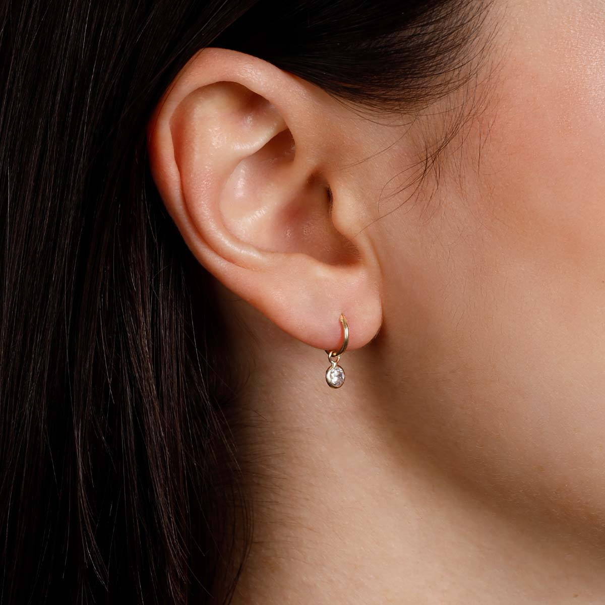 Boucles d'oreilles Or jauneet zirconium Boucles d'oreilles Or jaune et zirconium