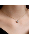 Collier Or Jaune et oxydes de zirconium Blancs "Coeur de Crystal"