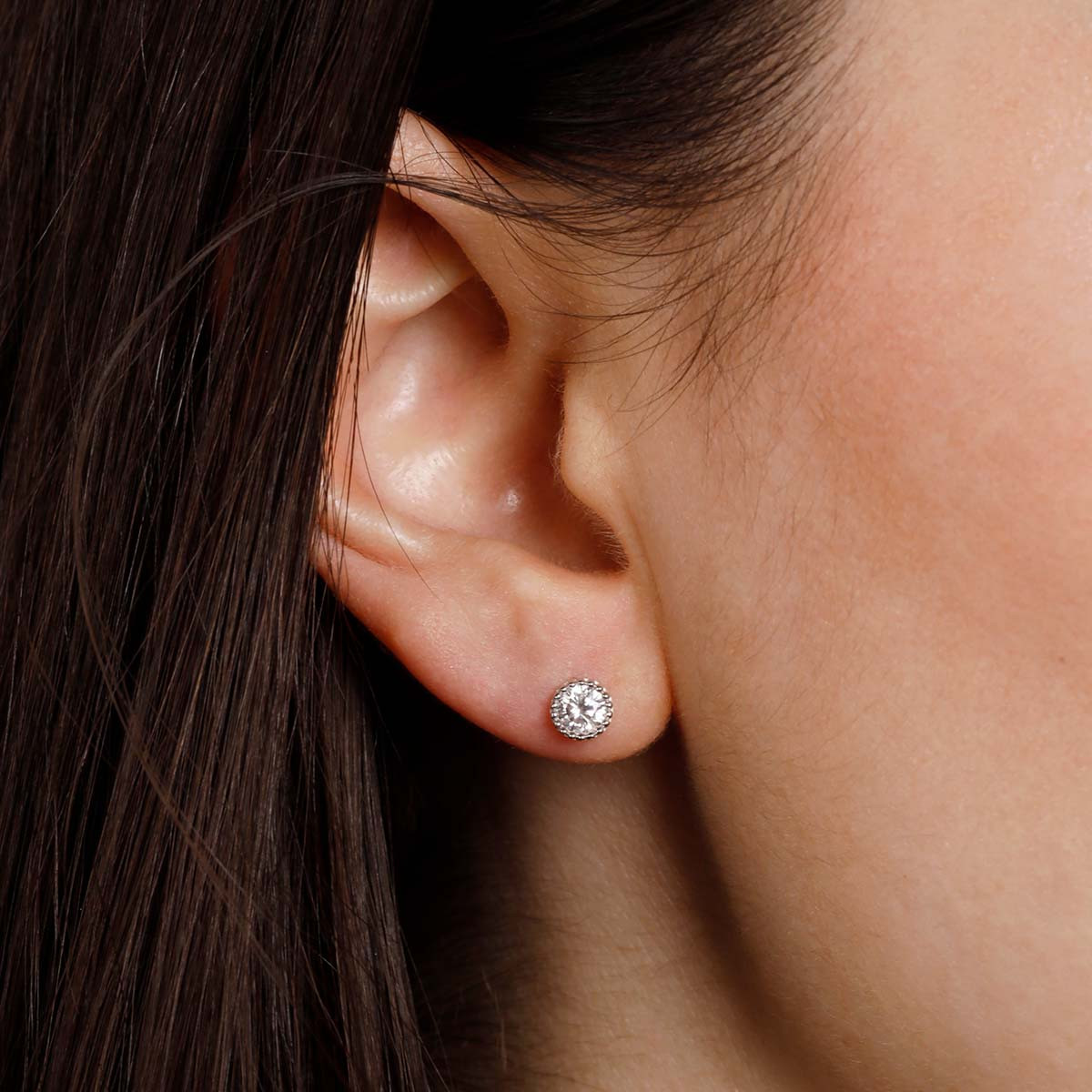 Boucles d'oreilles "Volcan" Or blanc