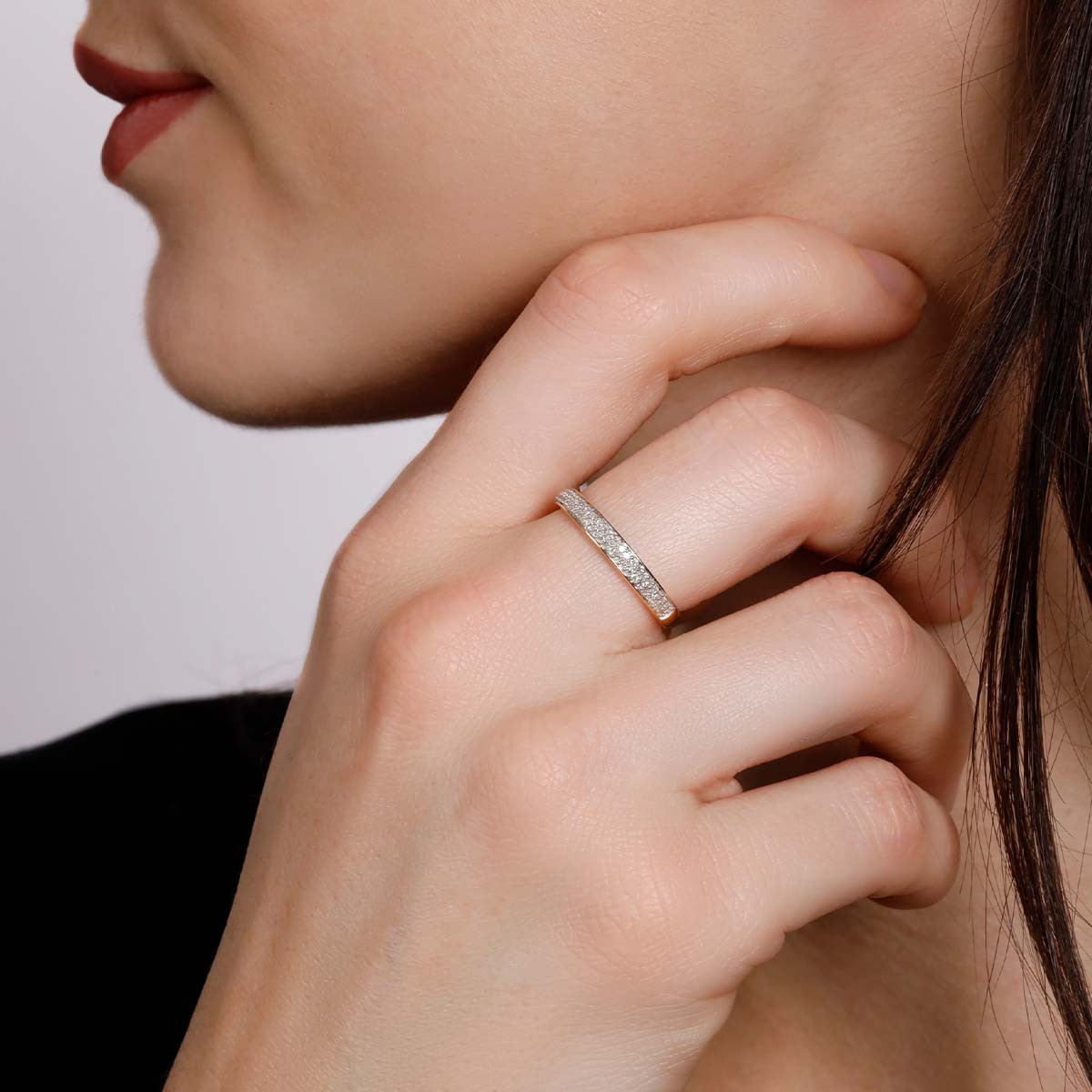 Bague Alliance "Granité" Or jaune et Diamants Bague Alliance "Granité" Or jaune et Diamants