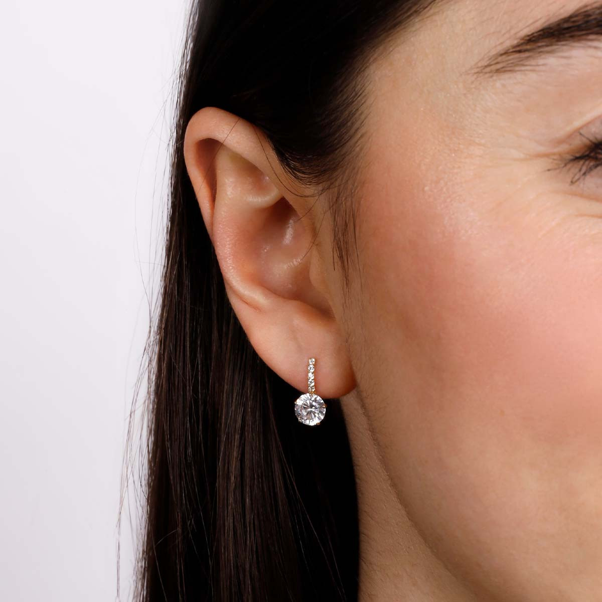Boucles d'oreilles or jaune et oxydes de zirconium "Brillantes" Boucles d'oreilles "Sublimation" Or jaune