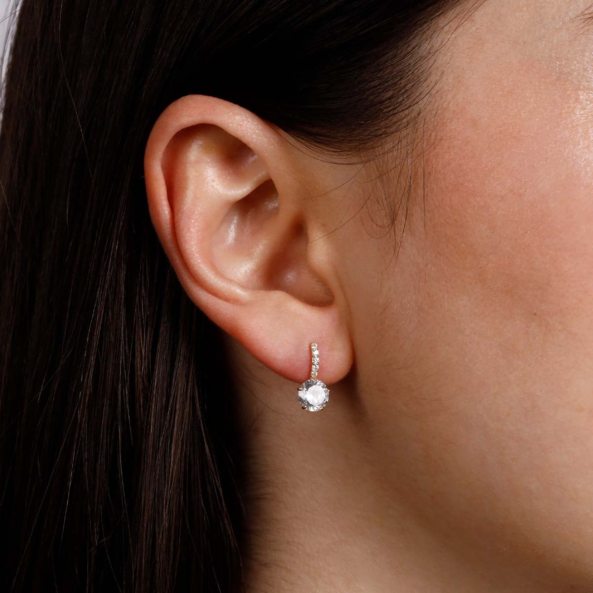 Boucles d'oreilles or jaune et oxydes de zirconium "Brillantes" Boucles d'oreilles "Sublimation" Or jaune