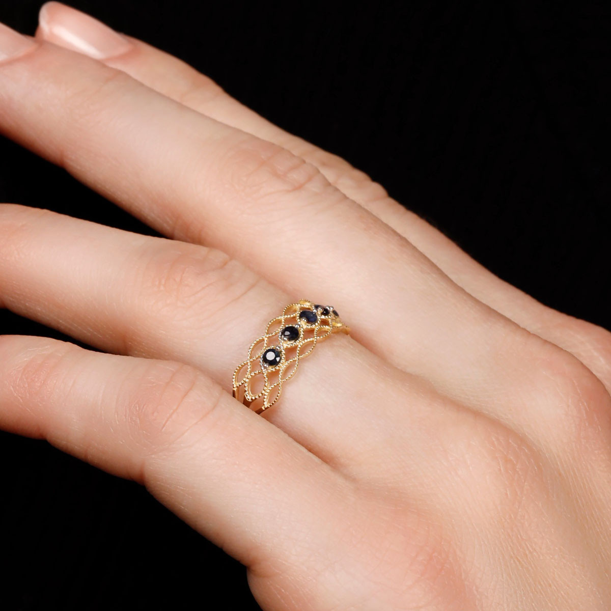 Bague "Pianosa Saphir" Or jaune