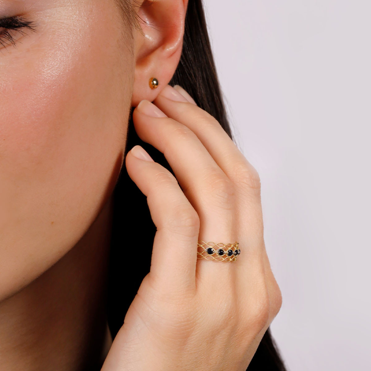 Bague "Pianosa Saphir" Or jaune Bague " Irène" Or jaune et Saphir