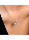 Pendentif coeur Or Blanc 375 et Diamants