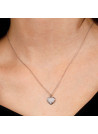 Pendentif coeur Or Blanc 375 et Diamants