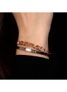 "MARRAINE" Bracelet jonc en fil lettering rosé à message