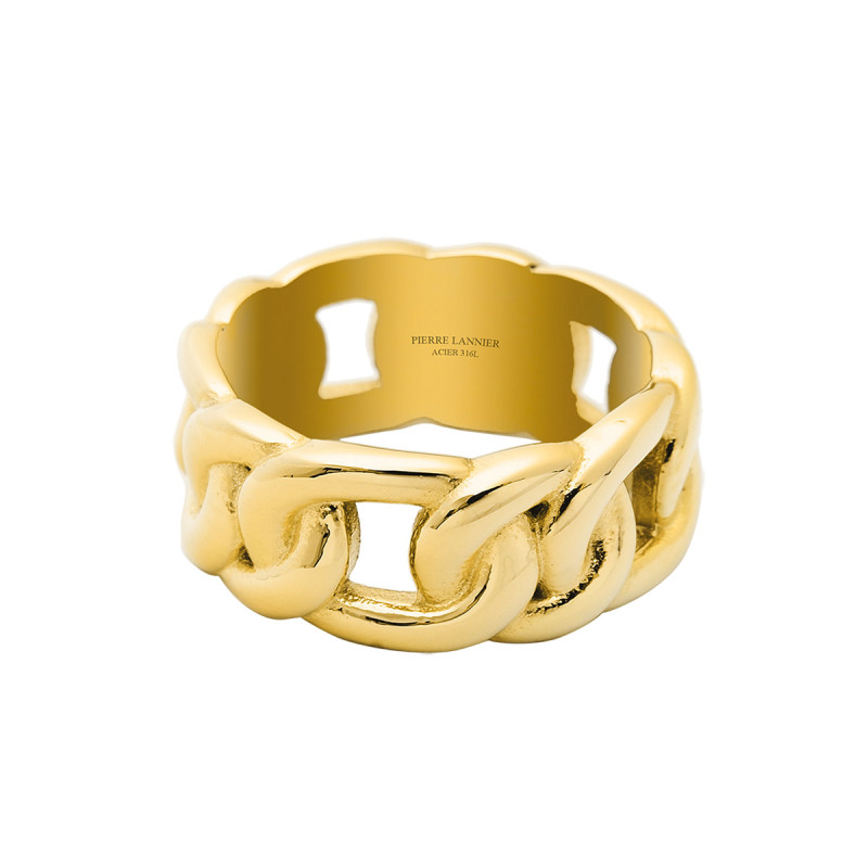 Bague chaîne Pierre Lannier  Roxane  Acier Doré - BJ09A3203