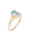 Bague "Tobago" Or jaune 375/1000 Diamants et Topaze