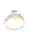 Bague "Tobago" Or jaune 375/1000 Diamants et Topaze